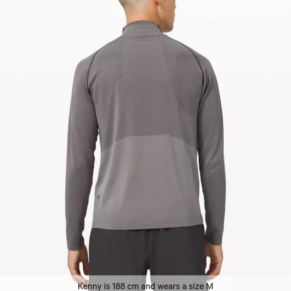 Lululemon Metal Vent Tech Half Zip Grey Light Weight Long Sleeve Top Large - Picture 14 of 15